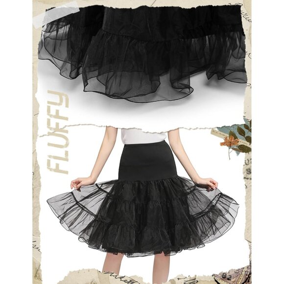 50s Petticoat Skirts Women Vintage Tutu Underkirt Retro Crinoline - Picture 2 of 7